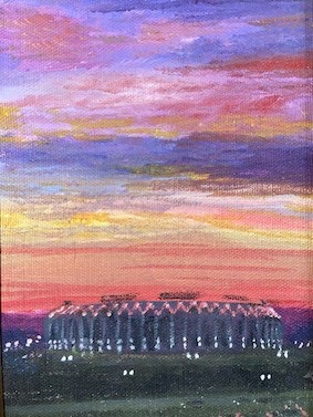 Busch Stadium oil painting by Lucia Trovillion